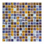 Vineyard Blue 11.875 in. x 11.875 in. Glossy Glass Mosaic Tile (0.979 sq. ft./Each)