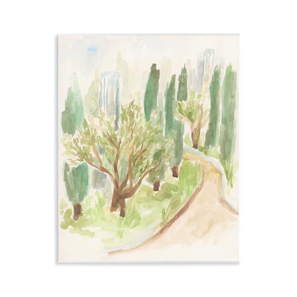 Stupell Industries Abstract Road with Trees by June Erica Vess Unframed Nature Graphic Art Print 14 in. x 11 in.