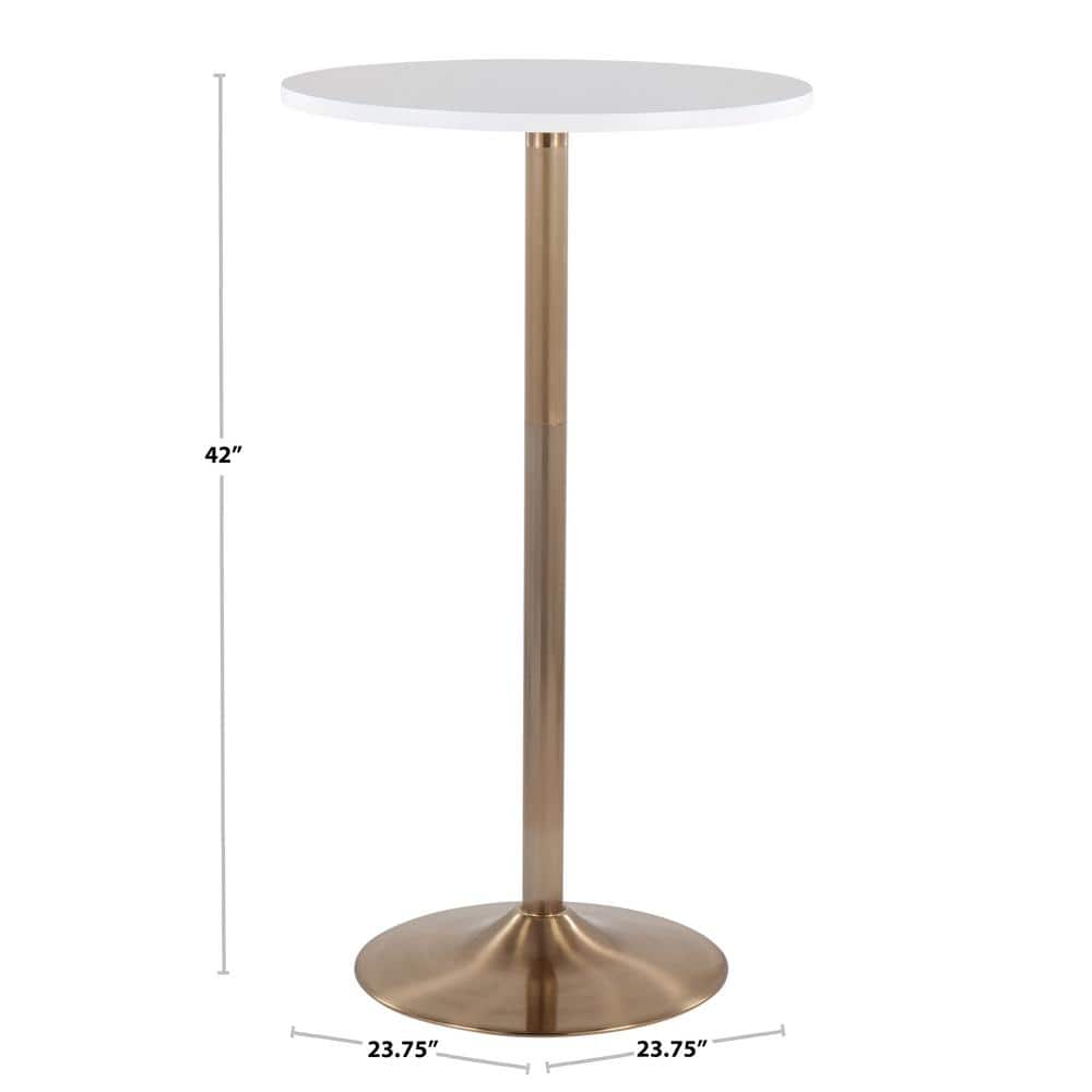 ContempoCraft 28" Gold & Wood Round Bar Height Table