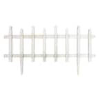 12.75 in. H x 23.38 in. W White Classic Picket Style Plastic Garden Fence