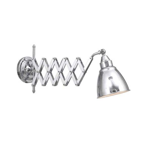Home Decorators Collection 1-Light 9.5 in. Chrome Accordian Swing Arm Lamp