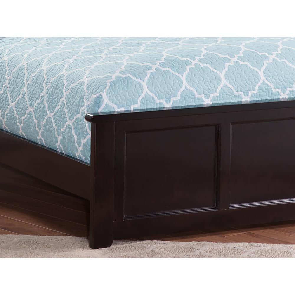 Madison Espresso Full Wood Platform Bed with Headboard and Slats