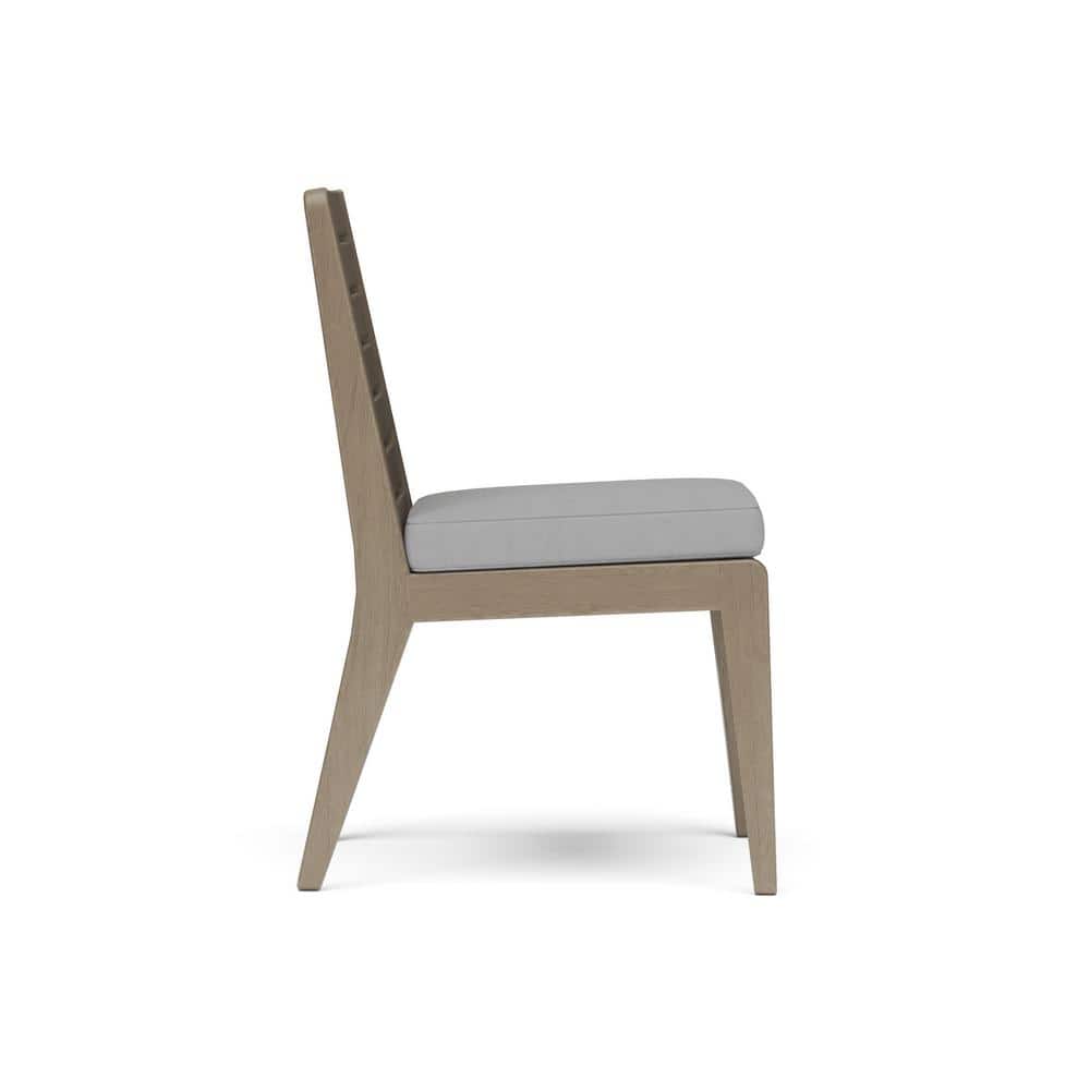 Gray Acacia Wood Outdoor Dining Set with Cushions, 6 Person