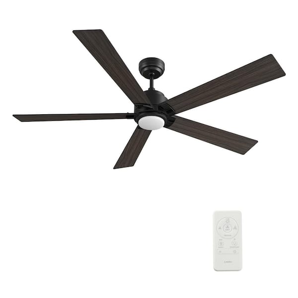 CARRO Aspen II 60 in. Dimmable LED Indoor/Outdoor Black Smart Ceiling Fan with Light and Remote, Works with Alexa/Google Home