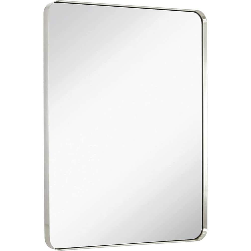 HOMLUX 30 in. W x 40 in. H Rectangular Round Corner Wall Mirror