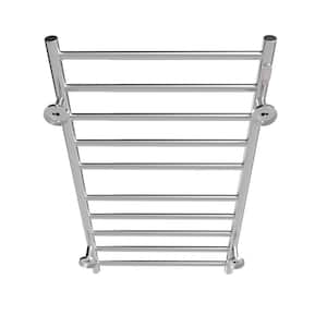 20.9 in.W x 4.1 in. D x 33.9 in. H Silver Electric Heated Towel Rack Wall Mounted Towel Warmer w 10 Stainless Steel Bars