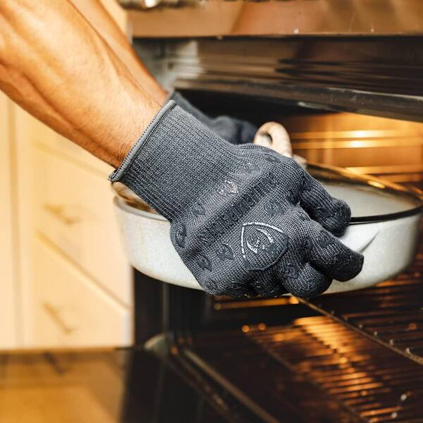 Silicone Heat Resistant Oven Gloves - Mini Hand Clips For Hot Pans & Baking (Gray, Square Design) - View #10