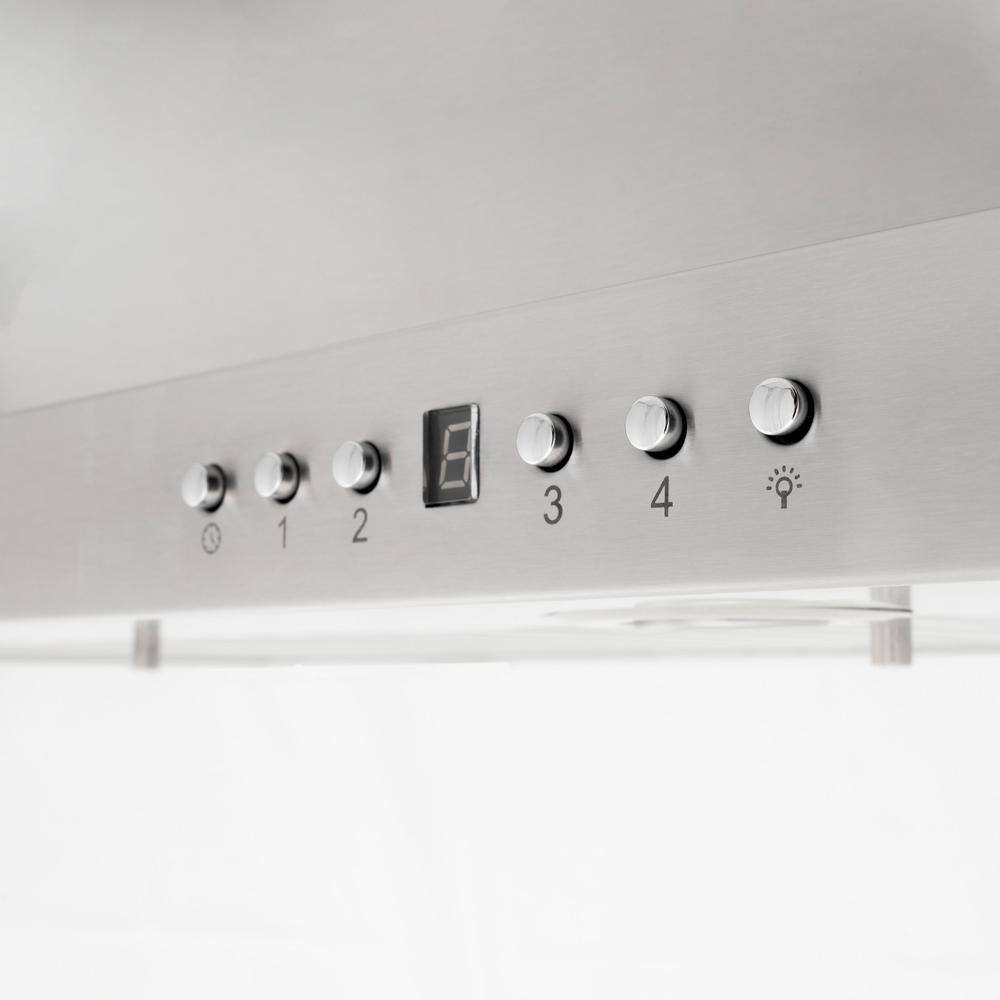 30" Stainless Steel Convertible Island Range Hood with Charcoal Filter