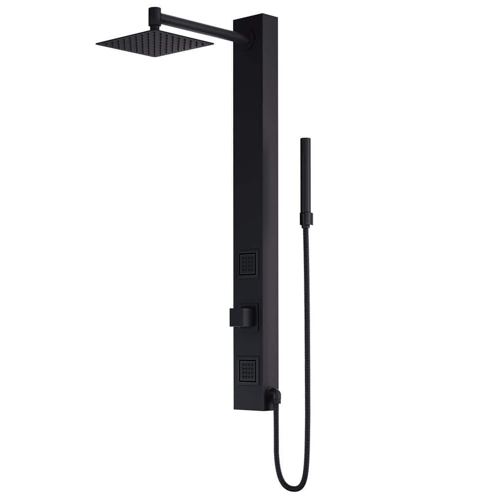 Orchid 39" Matte Black Aluminum Shower Panel System with Hand Wand