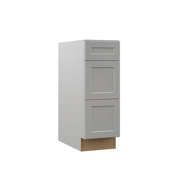 Designer Series Melvern Assembled 12x34.5x23.75 in. Drawer Base Kitchen Cabinet in Heron Gray