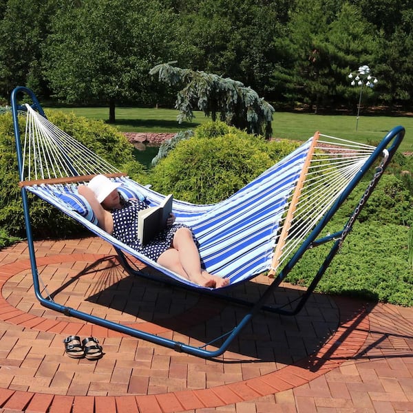 Sunnydaze 10.8 ft. L Quilted 2 Person Hammock with Universal