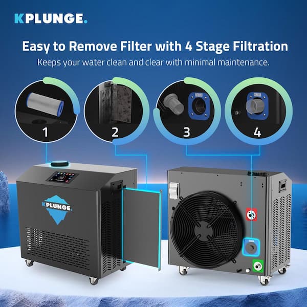 KPLUNGE Gale Cold Plunge Chiller and Heater 3/4 HP 1-Person 0 Jet