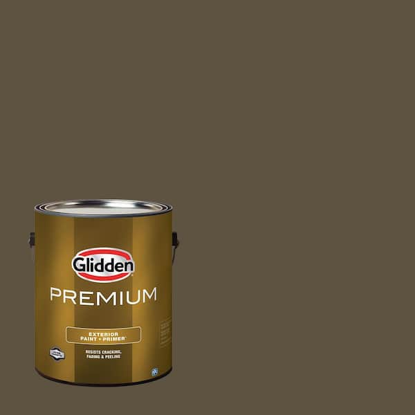 Glidden Premium 1 gal. PPG1024-7 Friar's Brown Flat Exterior Latex Paint