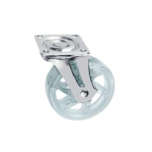 2-15/16 in. (75 mm) Clear Non-Braking Swivel Plate Caster with 88 lb. Load Rating