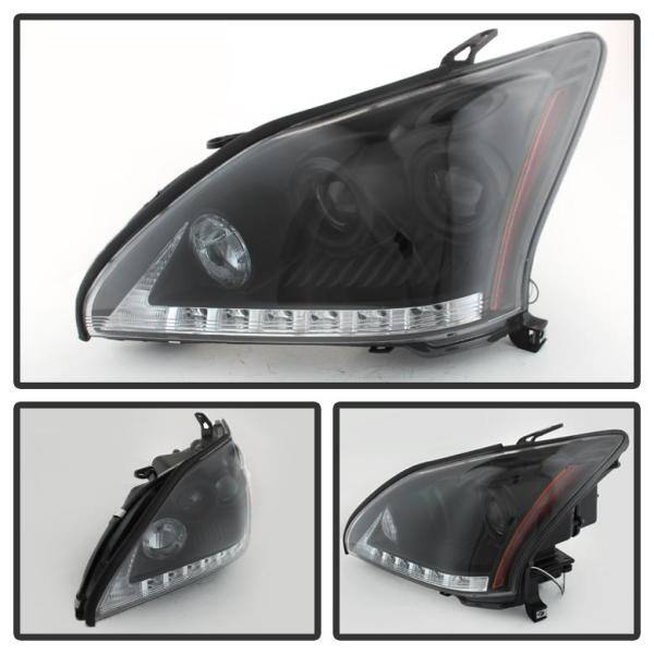 Spyder Auto Lexus RX330 2004-2006 Projector Headlights Halogen Model Only  DRL LED Black 5076779 The Home Depot