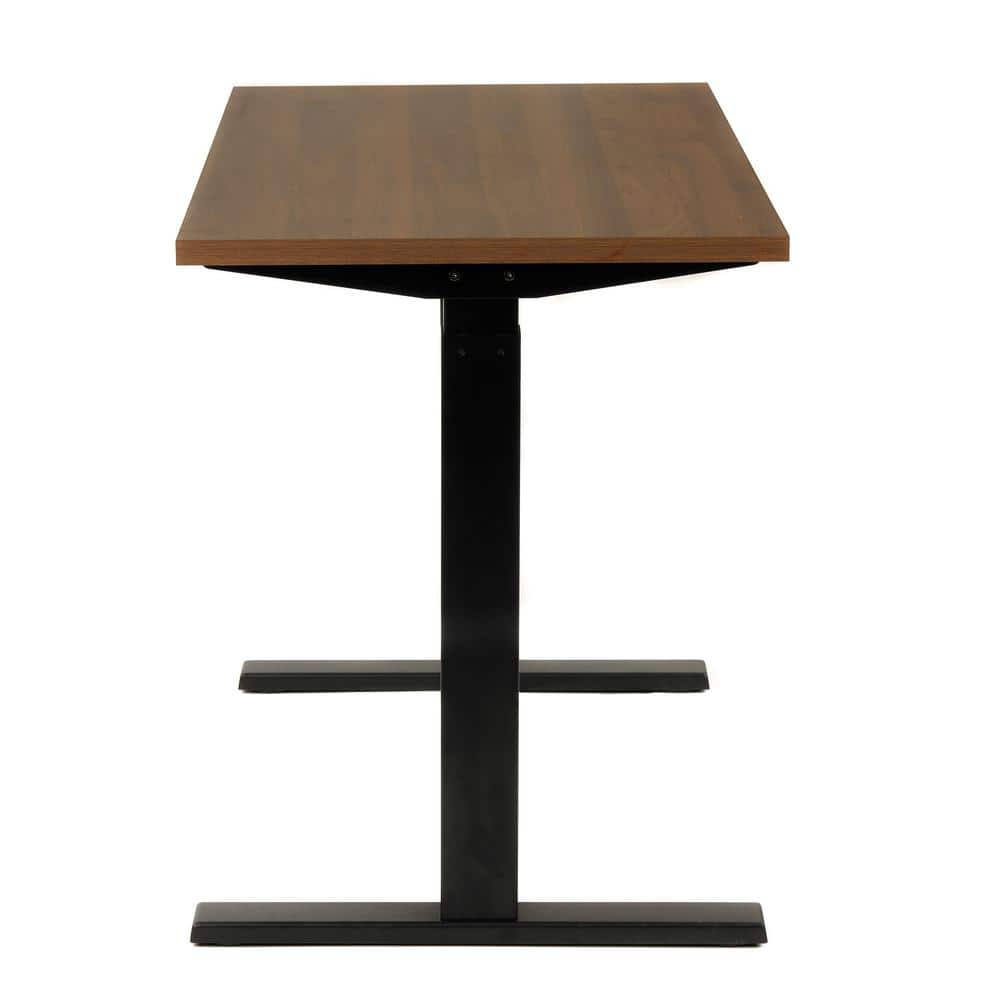 Adjustable Black Metal and Danish Walnut Wood Desk