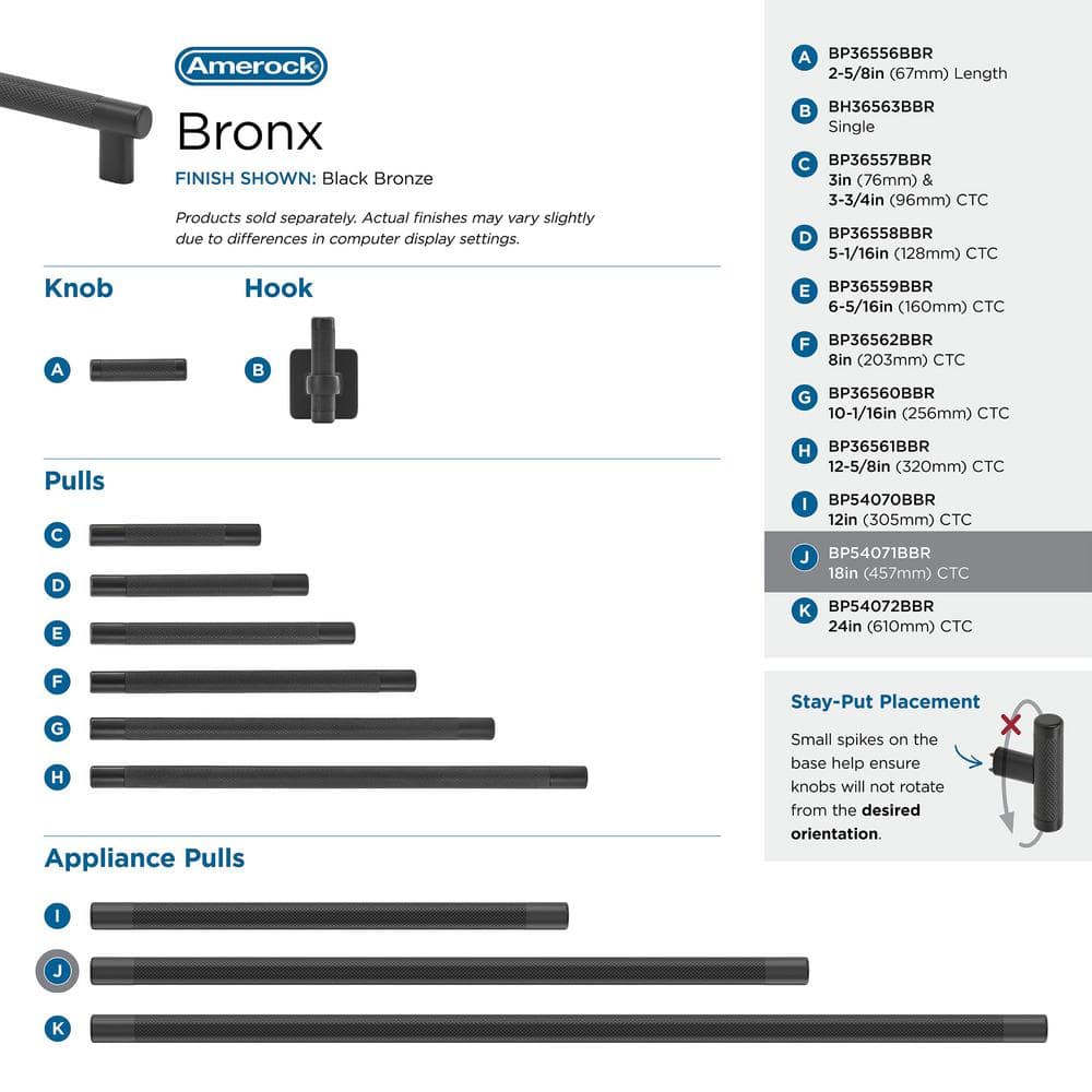 Bronx 18" Black Bronze Modern Industrial Bar Pull