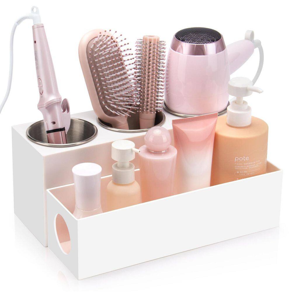 Hair Tool Organizer in White, Bathroom Vanity Organizers and Storage, for Hair Dryer, Curling Iron, Flat Iron price history on PriceWatchPro