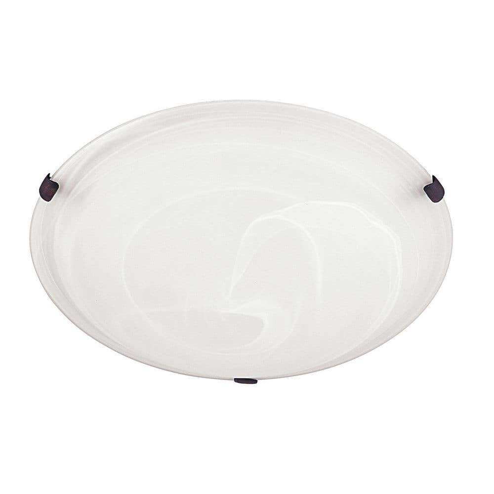 Alan 12 in. 2-Light Dome Matte Multiple Finishes Flush Mount with White Faux Alabaster Glass and No Bulbs Included price history on PriceWatchPro