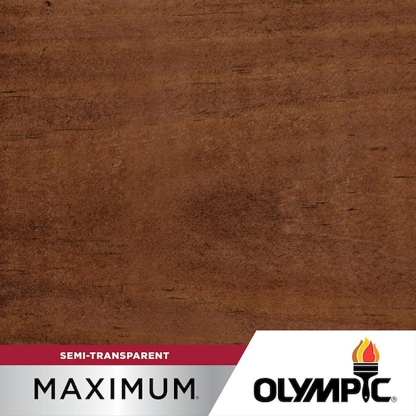 Olympic Maximum 1 gal. Dark Mahogany Semi-Transparent Exterior Stain and Sealant in One Low VOC