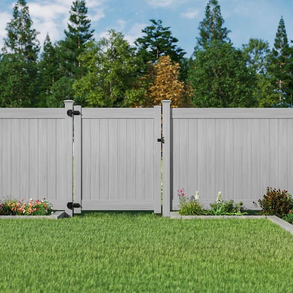 Linden 6 ft. x 8 ft. Coastal Cedar Privacy Framed Flat Vinyl Fence Panel (Unassembled)