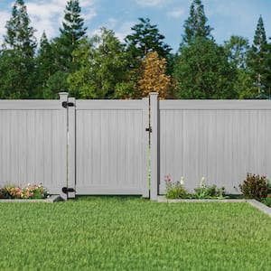 Linden 6 ft. x 8 ft. Driftwood Gray Vinyl Privacy Fence Panel (Unassembled)