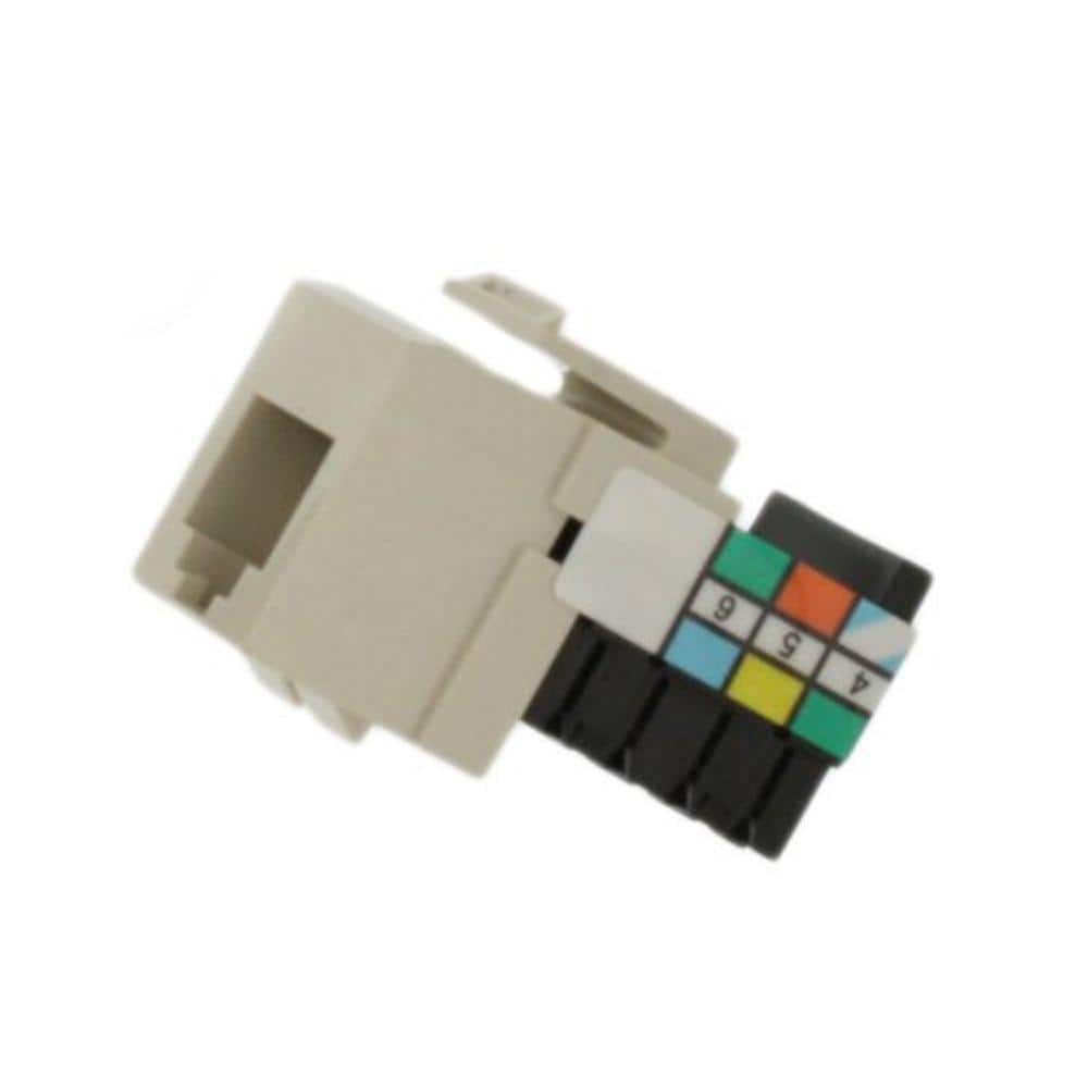 Leviton QuickPort 6P6C Voice Grade Connector, Light Almond 41106-RT6 ...