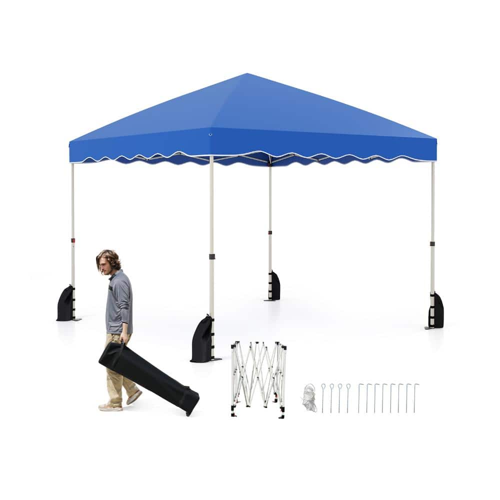 10 ft. x 10 ft. Oxford Fabric Foldable Pop-Up Canopy Tent with Wheeled Bag, Blue price history on PriceWatchPro