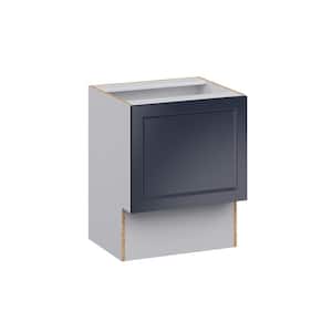Devon Painted Blue Recessed Assembled 24 in. W x 30 in. H x 21 in. D Accessible ADA Vanity Base Kitchen Cabinet