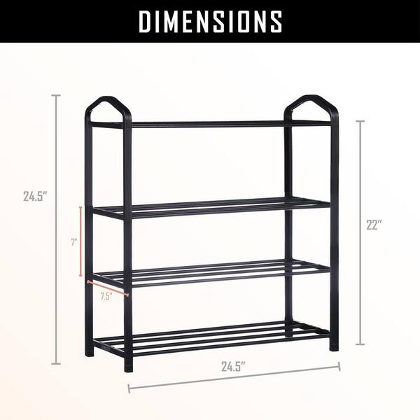 Sunbeam 50 Pair Shoe Rack - Black