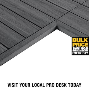 1/12 ft. x 1 ft. Quick Deck Composite Deck Tile Inside Corner Trim in Westminster Gray (2-Pieces/Box)