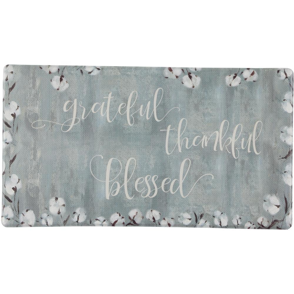 Grateful Thankful Bless Anti-Fatigue Memory Foam Kitchen Mat