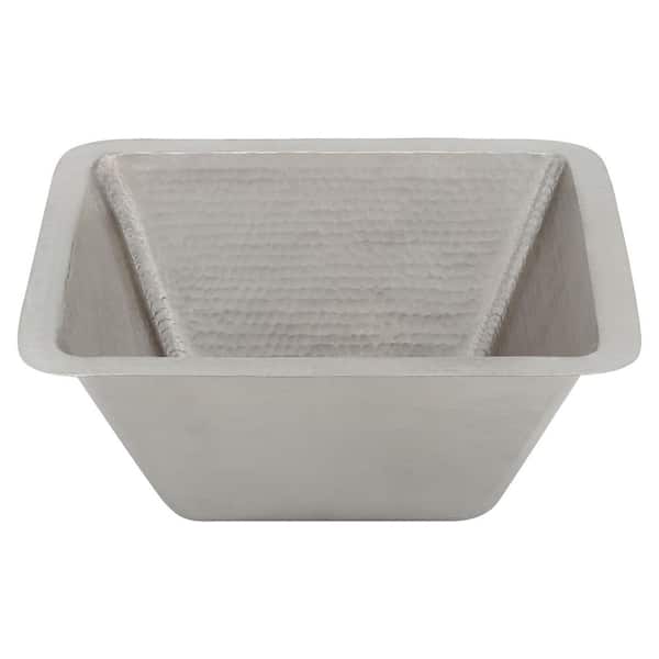 Nickel 16 Gauge Copper 15 in. Dual Mount Rectangle Bar Sink with 3.5 in. Drain Opening