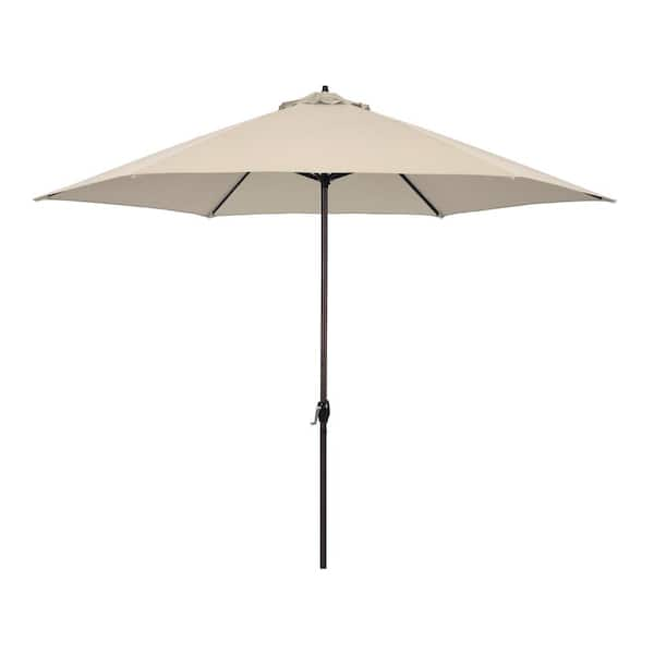 Astella 11 ft. Aluminum Market Crank Lift Patio Umbrella in Polyester ...