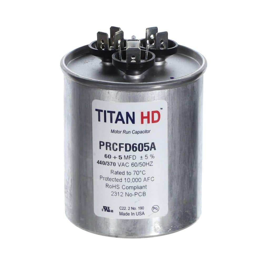 TITAN HD 60 Plus 5 MFD, 440-Volt/370-Volt Dual Voltage Round Run