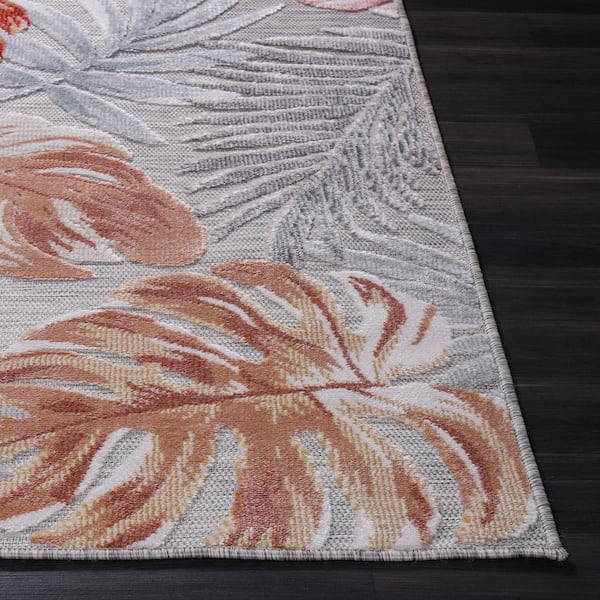 Bloom Multi Color 9 ft. x 12 ft. Leaf Tropical Botanical Indoor/Outdoor Area Rug