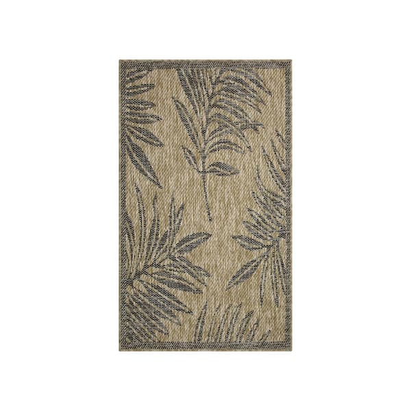 PLAYA RUG Liana Jute and Black 2 ft. x 3 ft. Indoor/Outdoor Area Rug