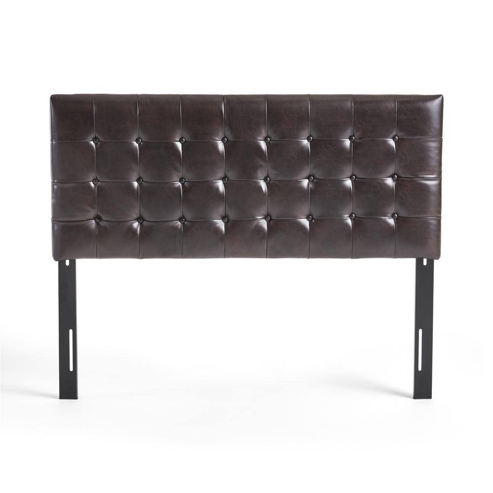 CIPACHO 61.8 in. W Dark Brown Upholstered Queen Simplicity Headboard