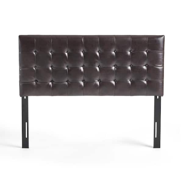CIPACHO 61.8 in. W Dark Brown Upholstered Queen Simplicity Headboard with Stable Metal Legs