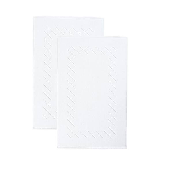 Unbranded Gracious 2-Pieces White Turkish Cotton Bath Mats