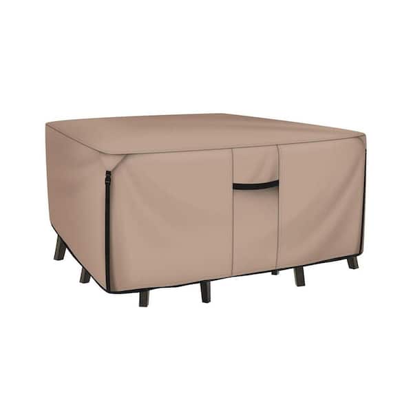 86" Square Patio Heavy Duty Table Cover, 600D Tough Canvas Waterproof Outdoor Dining Table and Chairs Furniture Cover