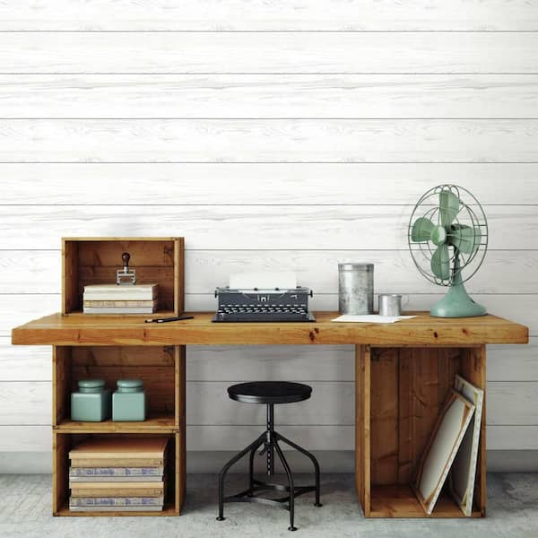 28.18 sq. ft. Shiplap Peel and Stick Wallpaper