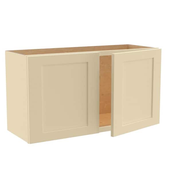 Home Decorators Collection Newport 33 in. W x 12 in. D x 18 in. H Assembled Plywood Wall Bridge Kitchen Cabinet in Blended Cream with Soft Close
