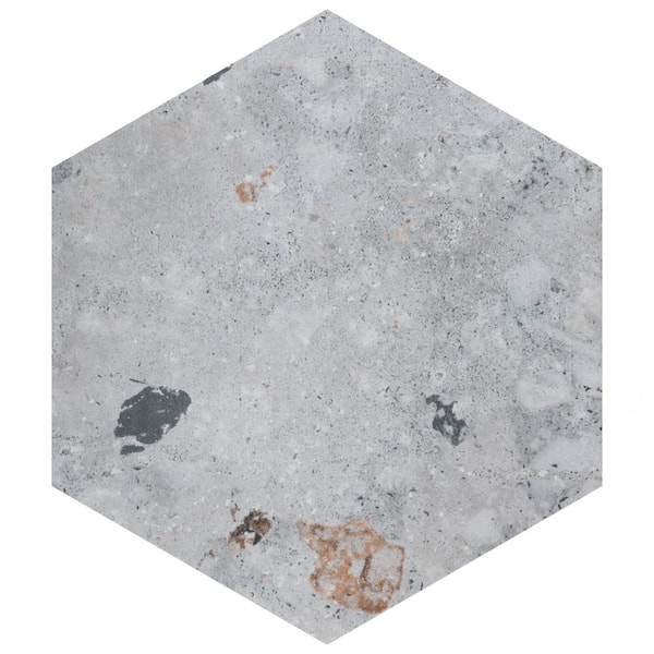 Merola Tile Recycle Hex River Multicolor 8-1/2 in. x 9-7/8 in. Porcelain Floor and Wall Take Home Tile Sample