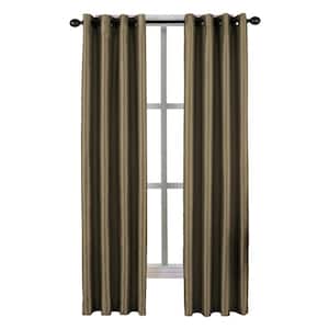 Bronze Striped Blackout Curtain - 50 in. W x 144 in. L