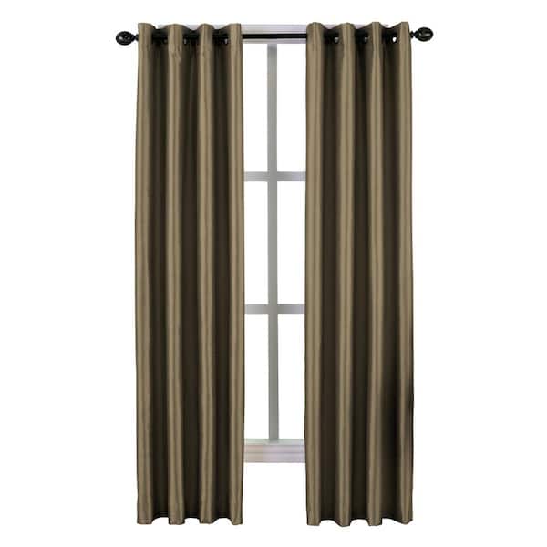 Unbranded Bronze Striped Blackout Curtain - 50 in. W x 144 in. L