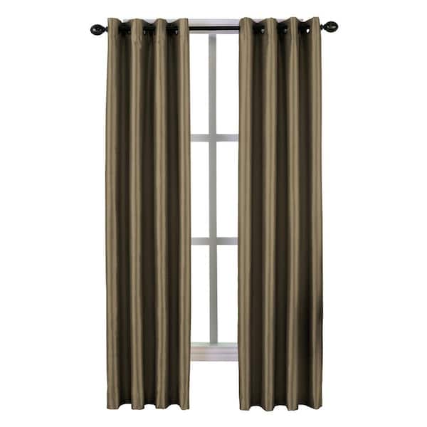 Unbranded Bronze Striped Blackout Curtain - 50 in. W x 95 in. L