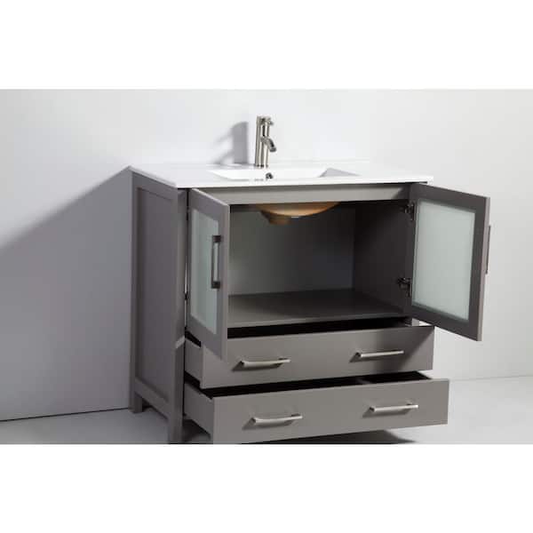 Bertch Essence 36 In. W x 34-1/2 In. H x 21 In. D Graphite Furniture Style  Vanity Base without Top, 2 Door - Triple A Building Center