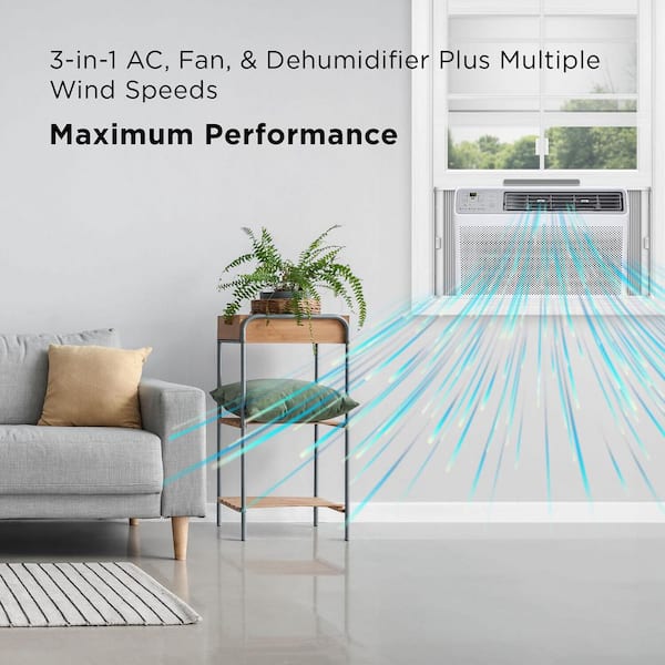 10,000 BTU (DOE) 120-Volt Smart Window Air Conditioner, Fan and Dehumidifier, 450 sq. ft., Remote Control