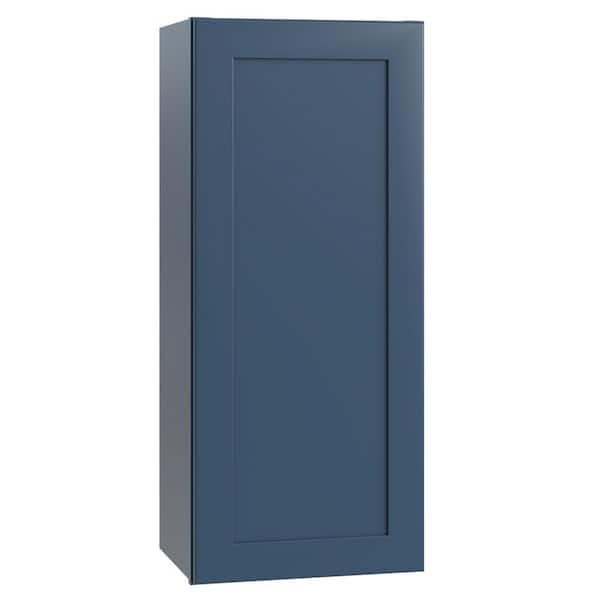 Home Decorators Collection Newport Blue Painted Plywood Shaker Assembled Wall Kitchen Cabinet Soft Close 18 in W x 12 in D x 42 in H